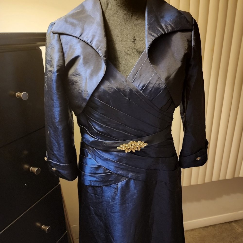 Navy Iridescent Evening dress. By JADE Couture